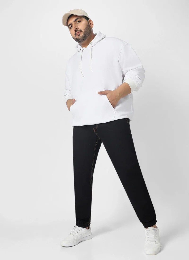 Urbano Fashion  Urbano Plus Men's Jet Black Regular Fit Washed Jogger Jeans Stretchable for Men | Best Price UAE